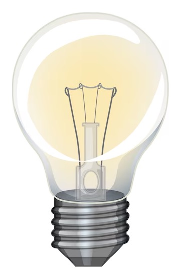 Illustration of a lit lightbulb.