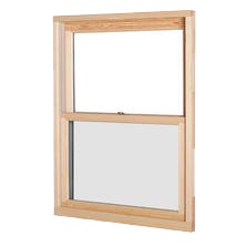 Product photo of a wood-frame double-hung window.